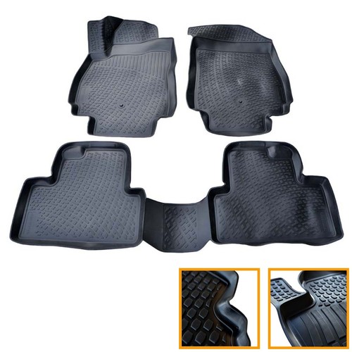 4 TAPIS CAOUTCHOUC DACIA SANDERO 2008-2014 0.9 TCE 1.1 16V SOL 3D TPE SUR MESURE
