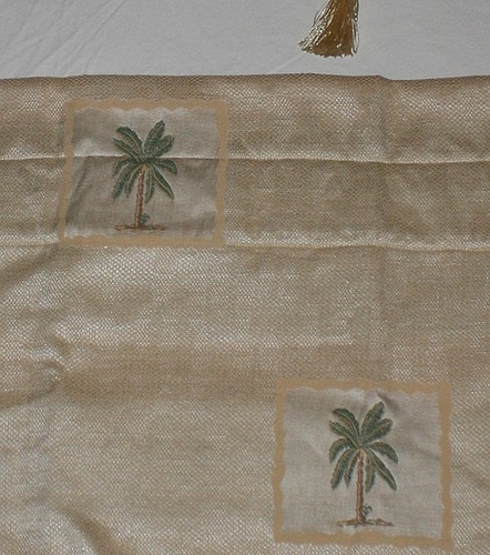 Palm Tree Ascot Window Valance Beige with Tassel 25" High x 40" Wide Palm Tree Ascot Window Valance Beige with Tassel 25" High x 40" Wide