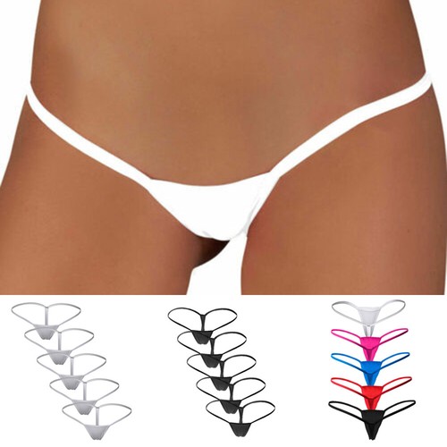 Lingerie Knickers Tanga T-back Pack Of 5 5 Pack Women Womens Ladies Mini