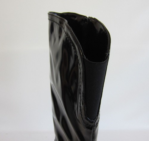 R22A Spot On Ladies F5R677 Boots Black Patent