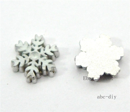 10pcs Snow flake Floating charms For Glass memory Locket Free shipping 328