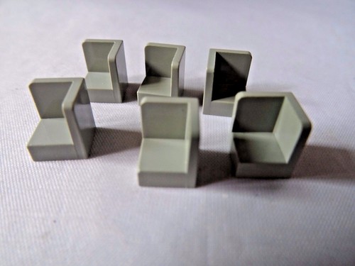 LEGO PART 6231 LIGHT GREY 1 x 1 x 1 CORNER PANELS x 6