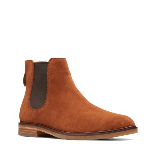 Clarks Men/'s Clarkdale Gobi Dark Tan Suede Chelsea Boot 26136252