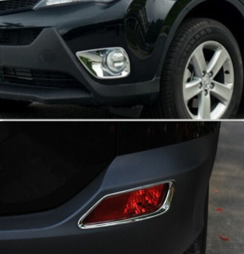 Rear Fog Light lamp cover Bezels trim For Toyota RAV4 2013-2015 Chrome Front