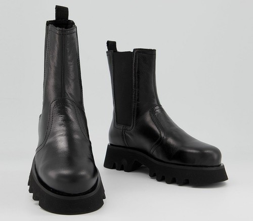 Womens Office Avidity Chelsea Boots Black Leather Boots