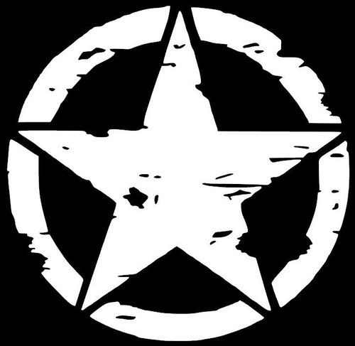 Jeep Star Decal Distressed Blackout Army Military Car Truck Wrangler 10 Colors