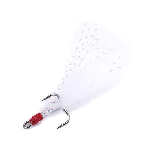 Treble Fishing Hook with Feather for Minnow Fishing Lures Crankbaits Supply 6L