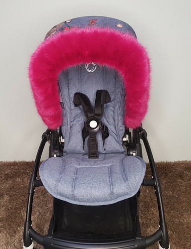 Luxury Pram Fur Hood Furs Trim Baby Pram Buggy Pushchair Parts Universal Fit