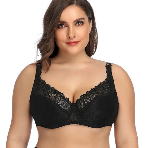 Womens Minimizer Full Coverage Bra Satin /& Lace Non Padded Comfort Bra Plus Size
