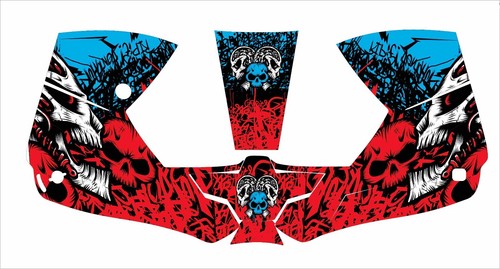 0700000800 ESAB Sentinel A50 WELDING HELMET WRAP DECAL STICKER red blue skull
