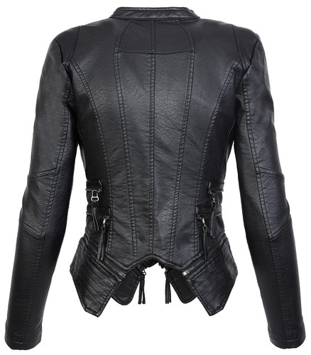 Femmes Faux Cuir Veste de Transition Optique Blouson Motard D-305 S-XL Neuf