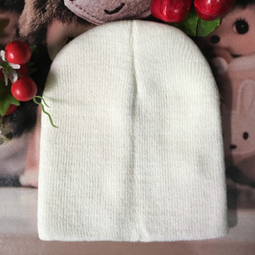 Baby Warm Plain Skull Cap Beanie Candy Solid Color Knit Wool Crochet Slouch Hats