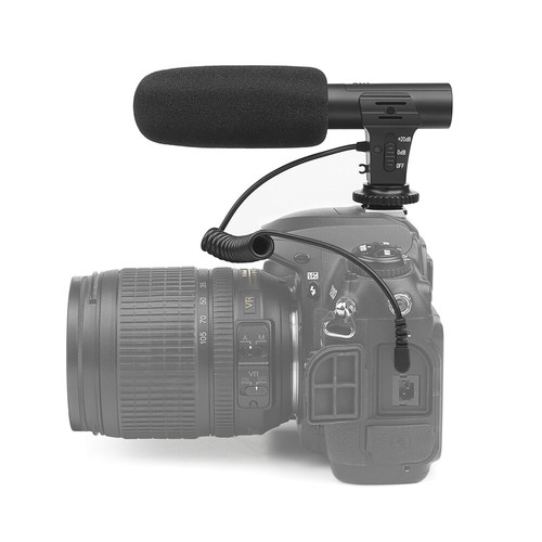 Nueva Cámara Dslr Micrófono Estéreo Micrófono de vídeo digital 3.5mm Para Nikon Canon Vlog