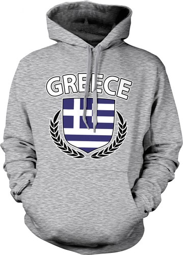 Greek Pride Greece Flag Hoodie Pullover Greece Olive Branch Crest