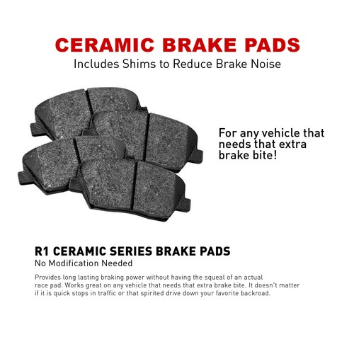 Ceramic Brake Pads Front+Rear R1 Carbon Geomet Drill//Slot Brake Rotors