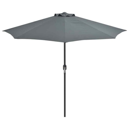 Outdoor Sonnenschirm halbrund mit Alu-Mast 270x135 cm Anthrazit I1V8