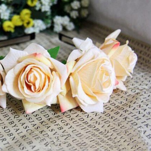 Fabric Colorful Rose Flower Headband Crown Wedding Floral Garland Headpiece Gift