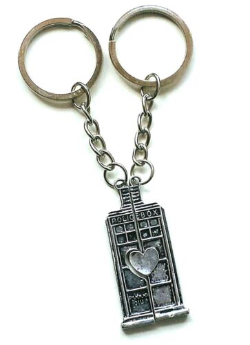 Details about / 2pc Doctor Who Tardis Keychain Couples Key Ring BFF Key Chain New