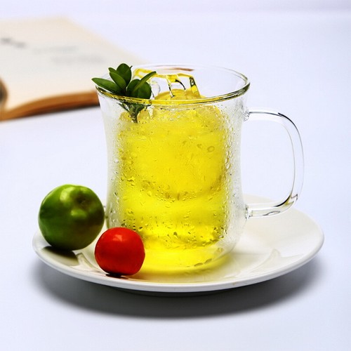 200ML Double Wall Glass Milk Tea Cup Heat-Resistant Coffee Mugs with Handles