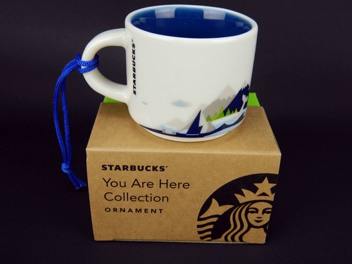 NIB Starbucks YAH Alaska You Are Here Mini 2 oz Mug Christmas Tree Ornament