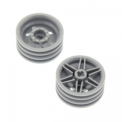 2 X LEGO Technic RUOTA CERCHIONE NUOVO-GRIGIO CHIARO 30mm d.x14mm con tecnologia ACH buco aut