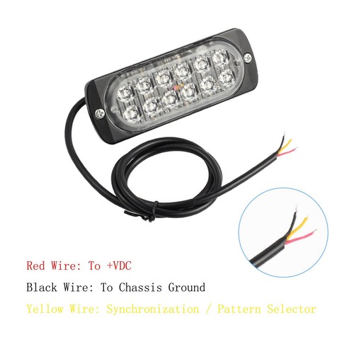 4Pcs 12 LED Amber Strobe Flashing Light Recovery Lightbar Beacon Truck Car Lamp