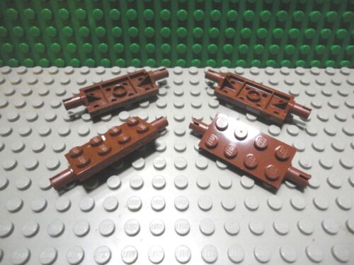 Lego 4 Reddish Brown 2x4 plate axle tire vehicle car truck NEW
