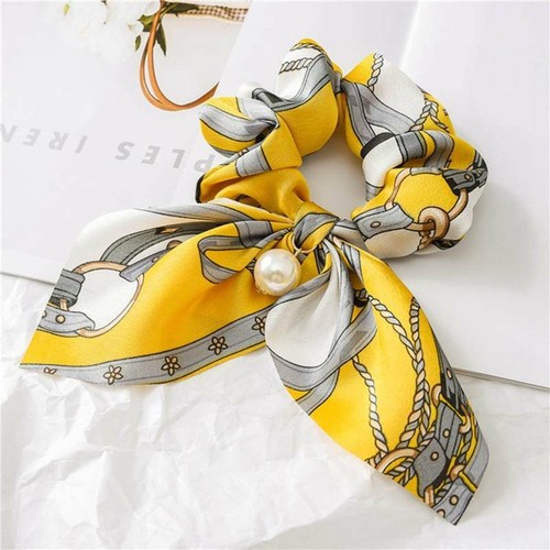 Mode Blumen Bogen Scrunchie Haarband elastische Haargummis Seil Schal Zubehör.