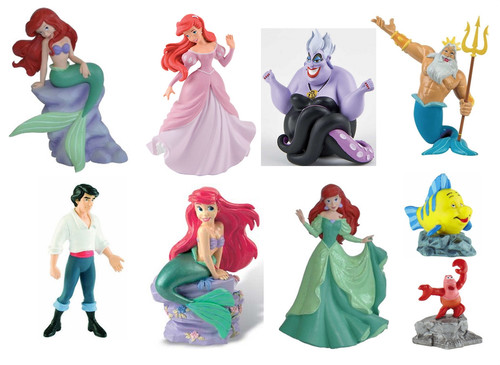 Official Bullyland Disney The Little Mermaid Figures Toys Cake Topper Toppers