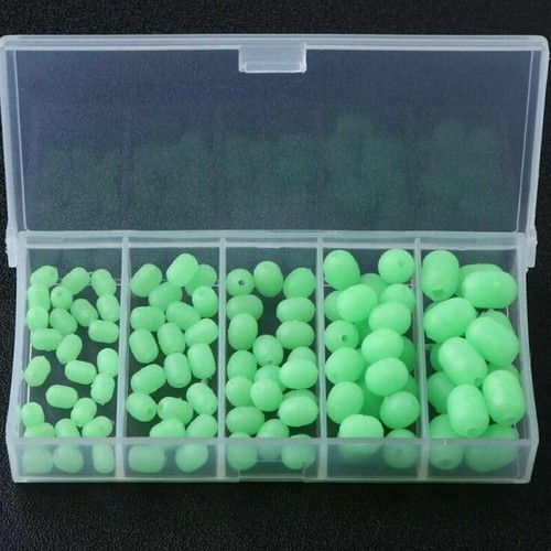 100 Pcs Oval Soft Luminous Fishing Beads Sea Fishing Lure Floating Float Tackles