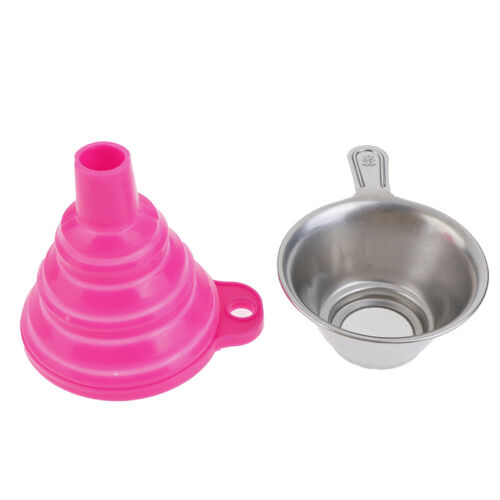 Details about  / 2Pcs//Set Metal Resin Filter Cup+Silicon Funnel Collapsible Telescopic Oil F SEY