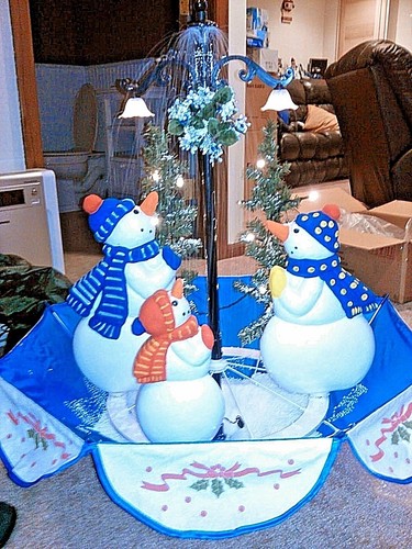 Singing Snowing Snowman Christmas Tree Decoration w// Clear Lights Decor 5.5/" FT