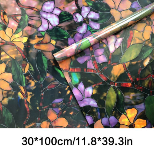 Anti UV Privacy 3D Window Glass Film Floral Stickers Self-adhesive Home Decor 