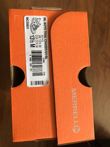 Merrell Boy/'s Trail Chaser Grey//Blue Hiking Athletic Shoes Brand New