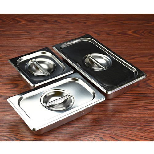 1//3 Silver Lid for Stainless Steel Hotel Steam Table Pans