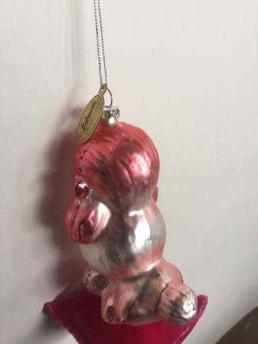 Katherine/'s Collection Blown Glass Hot Pink Poodle Dog Christmas Ornament Pink