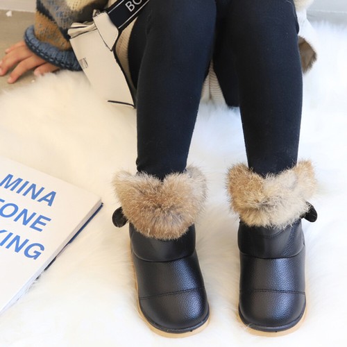 Kids Girls Toddler Winter Snow Warm Boots Ankle Fur Cute Design Anti-Slip USA
