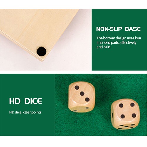 4 Players Shut The Box Family Game Wooden Traditional Pub Dice Kids Children US