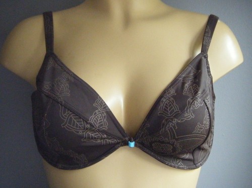 FREYA TARA BIKINI TOP SIZE 30F 36D 36DD BROWN UNDERWIRED PLUNGE BRA 9261