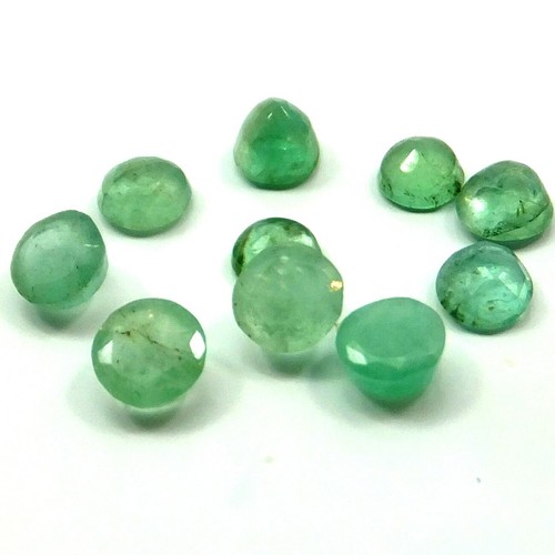 Las esmeraldas 10 un sin calefacción Natural de 3.2 a 3.5 mm redondo piedras preciosas colombiana suelto