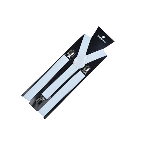 Adjustable Elastic Stripe Braces Clip Polyester Suspenders Men Women Straps