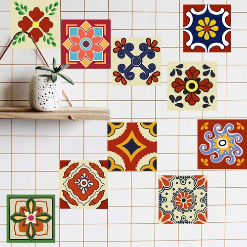 20pcs Vintage Moroccan Self-adhesive Bathroom Kitchen Wall Stair Tile Sticker 20pcs Vintage Moroccan Self-adhesive Bathroom Kitchen Wall Stair Tile Sticker