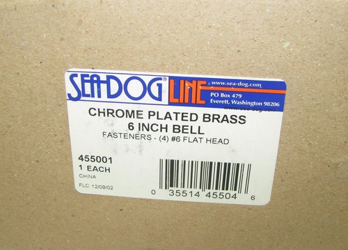 455001 Sea-Dog Line Chrome Plated Brass 6/" Ship/'s Bell w// Bracket 132-4055