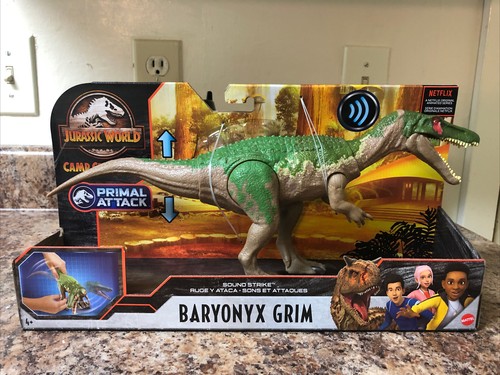 JURASSIC WORLD PARK Camp Cretaceous Baryonix Grim Primal attaque Dinosaur SOUND!!!