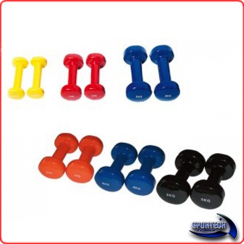 PESI IN VINILE 1//2//4kg MANUBRI ESERCIZIO PALESTRA HOME FITNESS ALLENAMENTO
