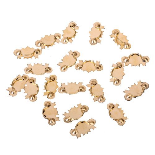 20Pcs Dollhouse Furniture Hardware Metal Drawer Handle Pulls Golden C1X8