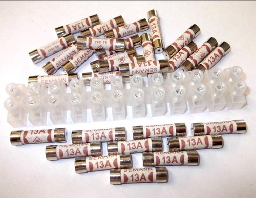 Pack of 60 *Free 3amp connector block* Domestic Fuse 13 Amp Household