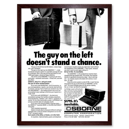 Advert Science Technology Osborne Computer Retro Usa 12X16 Inch Framed Art Print