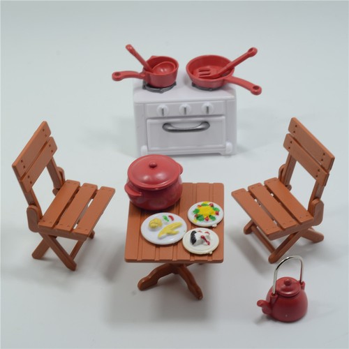Picnic Table Chairs Set Dollhouse Miniatures furniture For Sylvanian Families