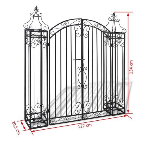 Driveway Garden Entry Metal Gate System Yard Fence Home Swing Door Wrought Iron